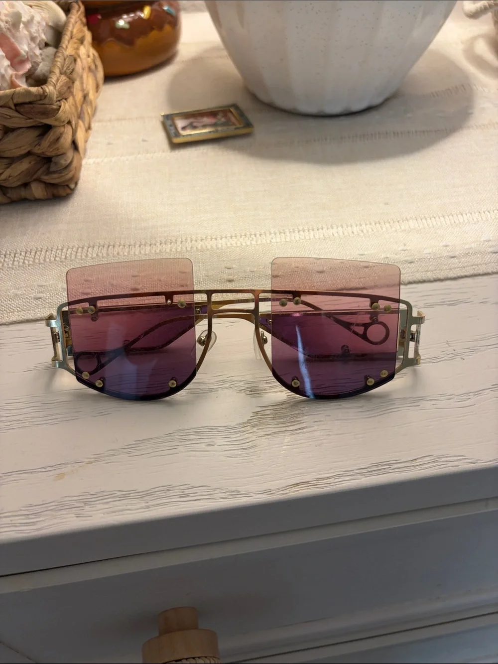 Vintage Purple and Gold Festival Sunglasses